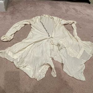 4LoveAndLiberty Johnny Was Cream Sequin, Silk, & Cotton Cardigan